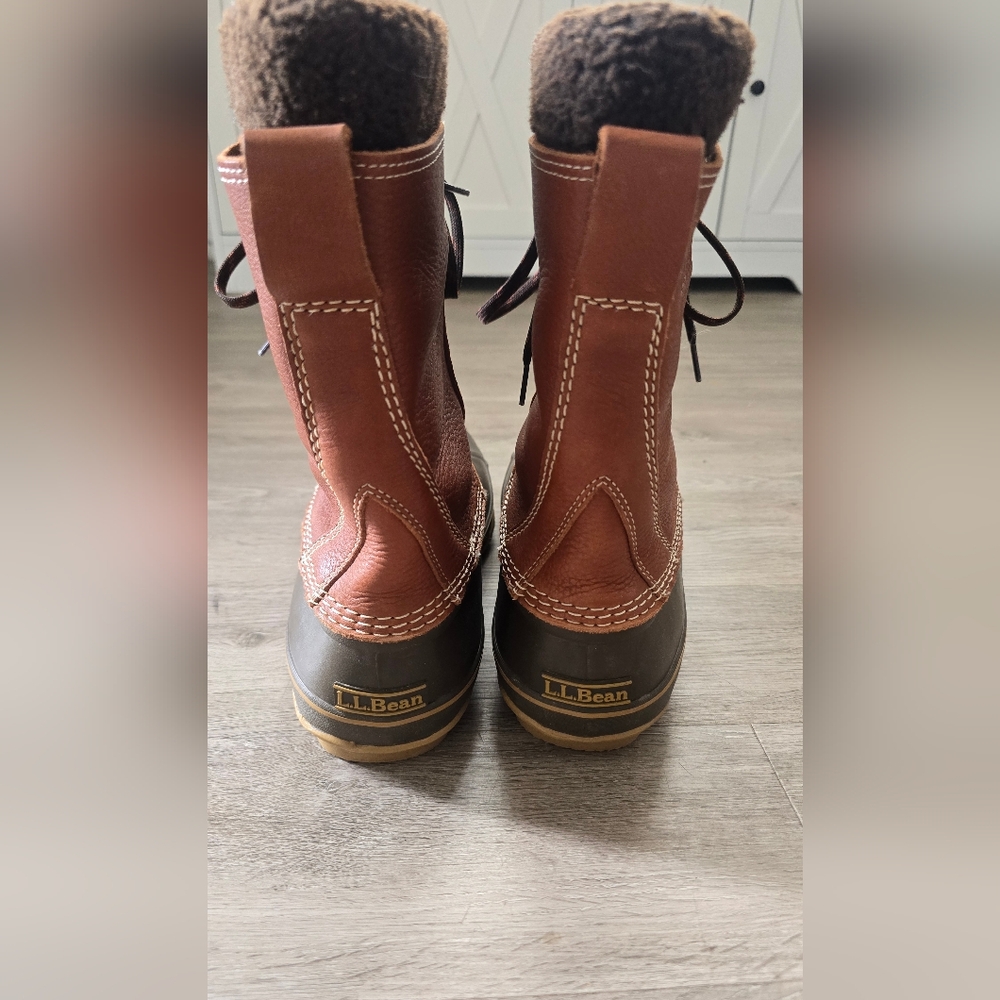 Mens LL Bean Brown Duck/Snow Boots Size 12 - Picture 8 of 13